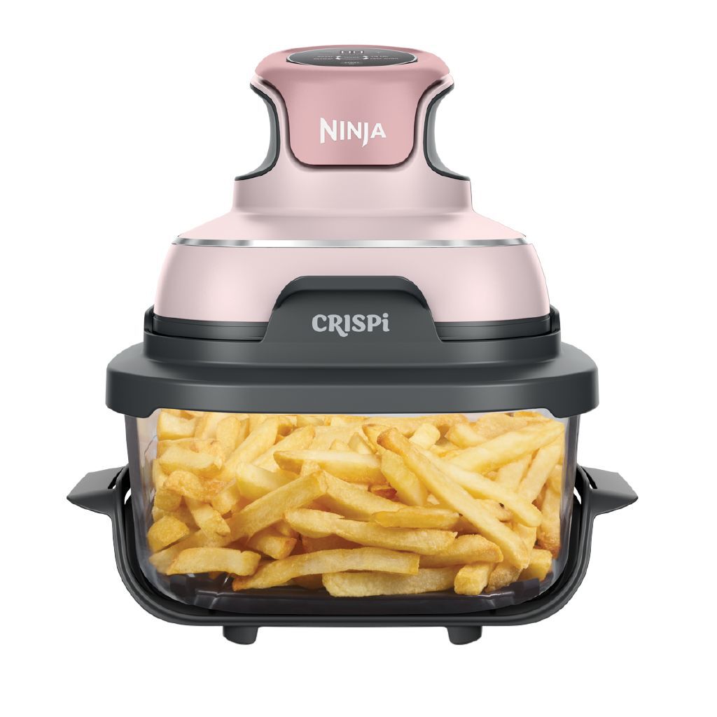 ninja crispi エアフライヤー　ガラスポータブル調理システム　ピンク Ninja Crispi 4-in-1 Portable Glass Air Fryer - Pink - Noel Leeming