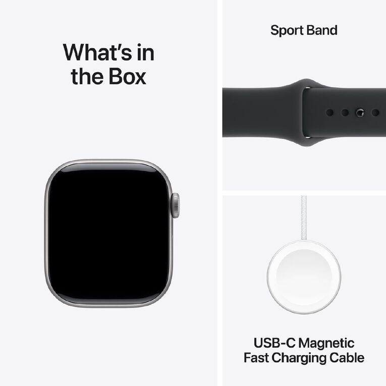 Apple Watch Series 11 GPS 42mm Space Grey Aluminium Case with Black Sport Band S/M, , hi-res