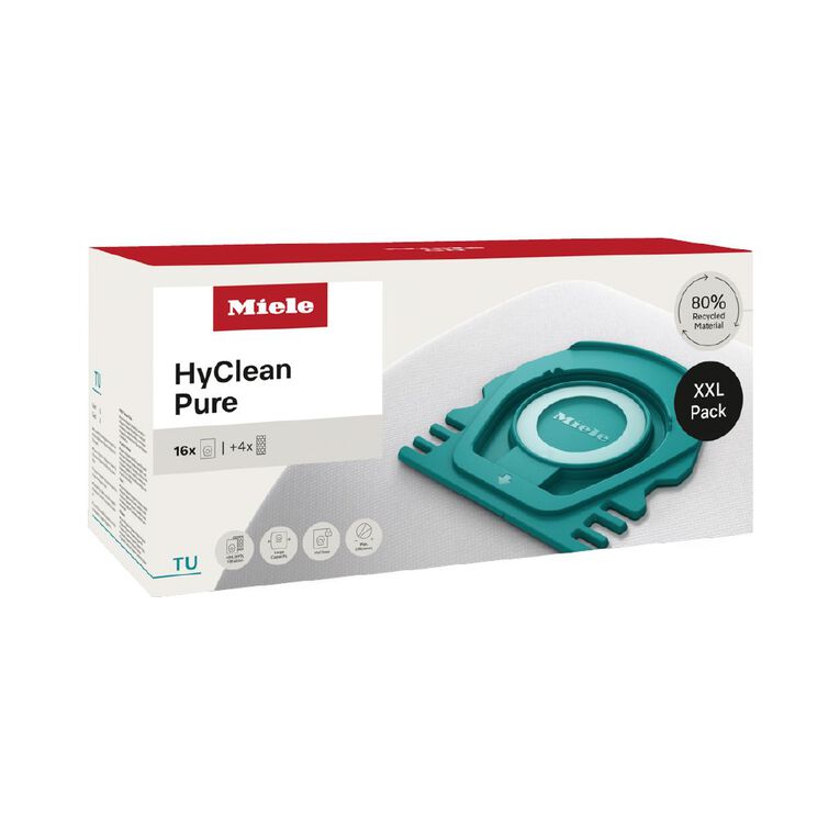 Miele TU XXL HyClean Pure 16 Pack Vacuum Cleaner Bags & 4 Exhaust Filters, , hi-res