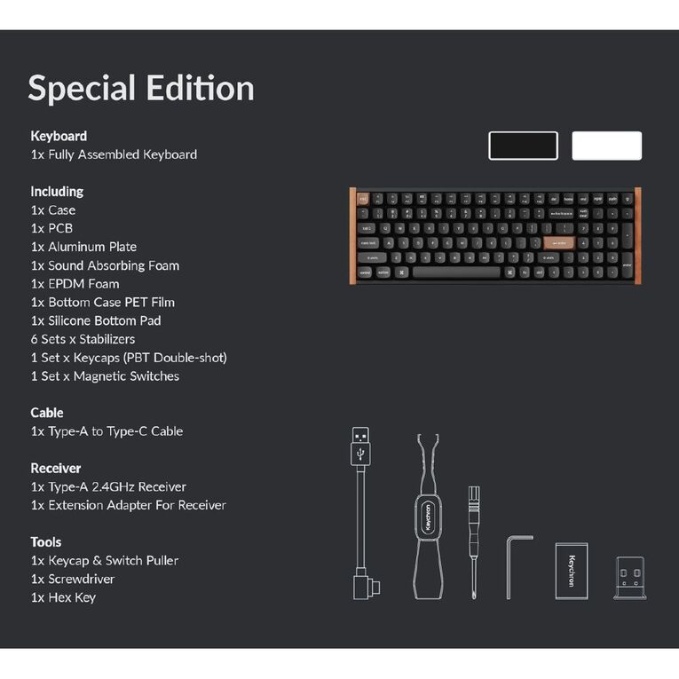 Keychron K4 HE Wireless Magnetic Switch Special Edition Custom Keyboard - Black, , hi-res