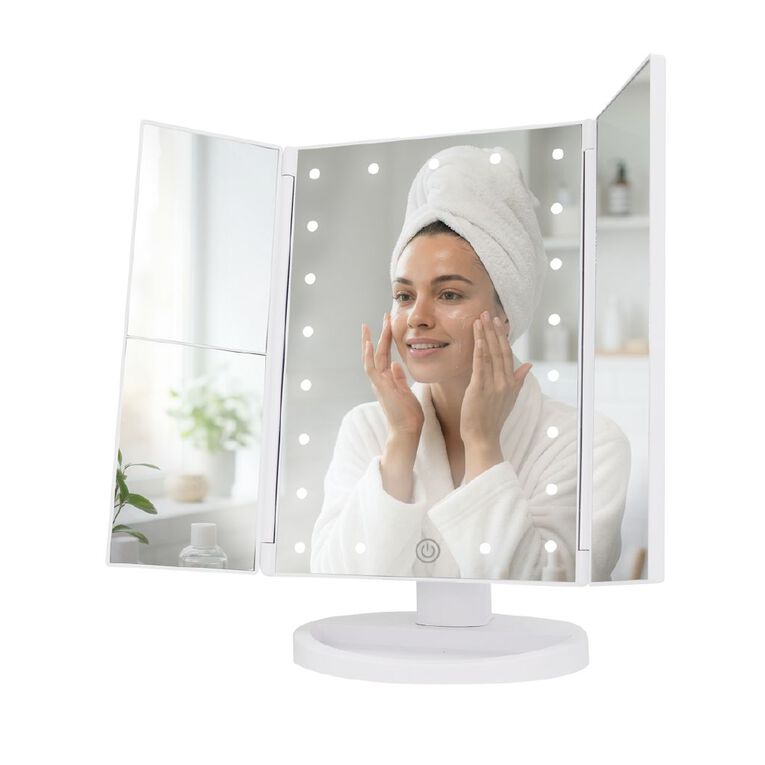 Papillon Tri-Fold Makeup Mirror, , hi-res