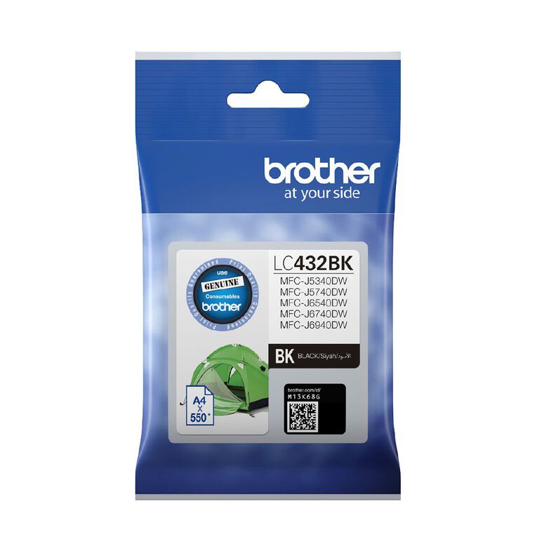 Brother LC432BK Black Ink Cartridge - Single Pack (Prints up to 550 pages), , hi-res
