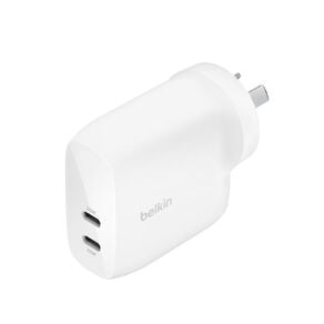 Belkin BoostCharge Pro 60W Dual USB-C Wall Charger with PPS - White