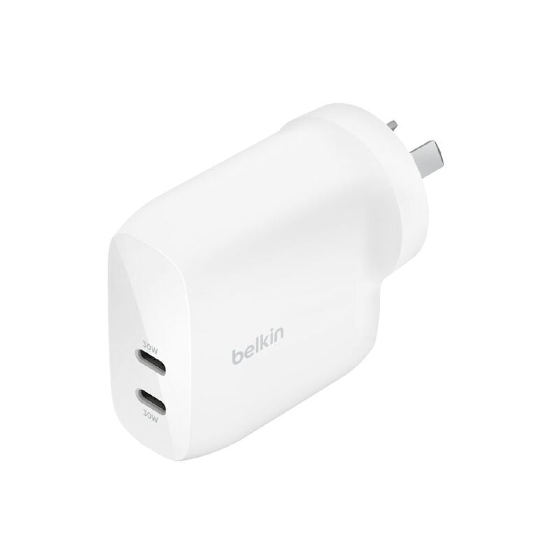 Belkin BoostCharge Pro 60W Dual USB-C Wall Charger with PPS - White, , hi-res