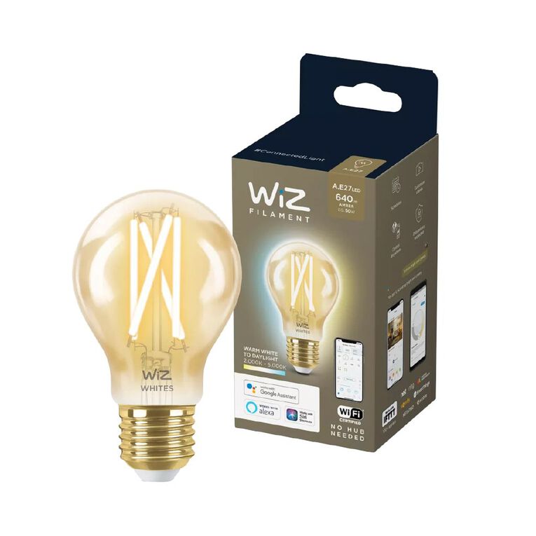 WiZ Amber Filament WiFi+BLE 50W A60 E27 920-50 Bulb, , hi-res
