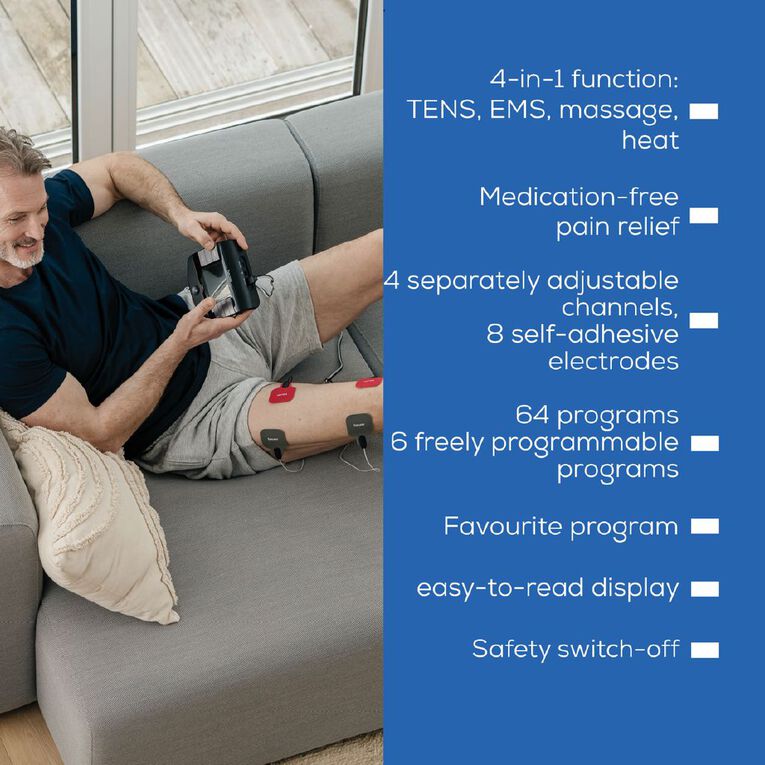 Beurer EM89 Digital TENS/EMS device with Heat Function (x 8 electrodes), , hi-res