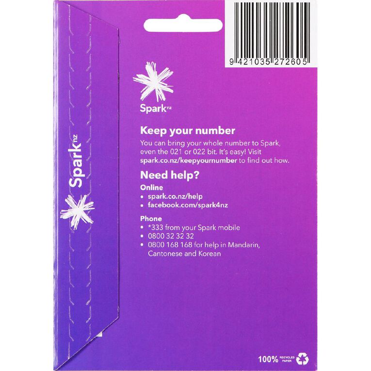 Spark 3-in-1 Half Prepaid SIM, , hi-res