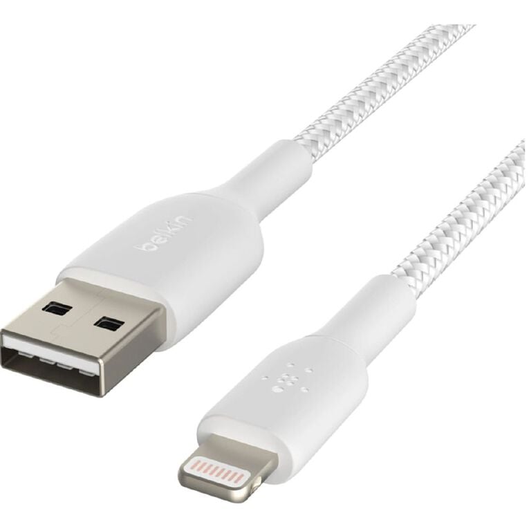 Belkin Braided Lightning Cable - 1m - White, , hi-res