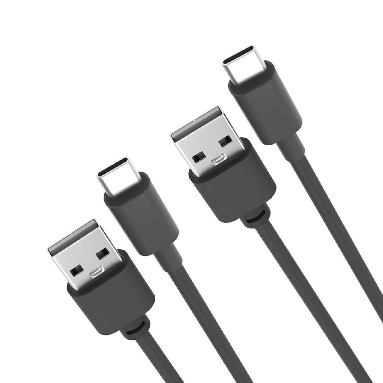 Laser USB-C to USB-A Cable 2 Pack 1m - Black, , hi-res