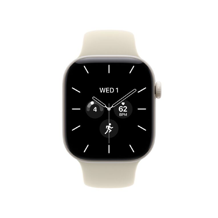 Apple Watch Series 12 Cellular 42mm Pearl White Ceramic Case with Sand Sport Band S/M, , hi-res