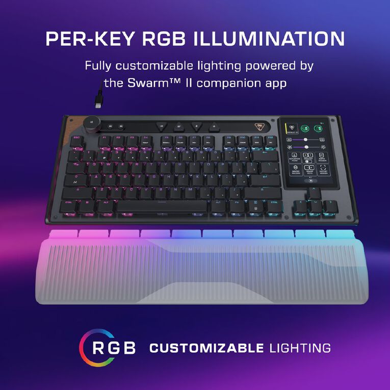 Turtle Beach Command KB7 Touchscreen Hall-Effect RGB TKL Wired Gaming Keyboard, , hi-res