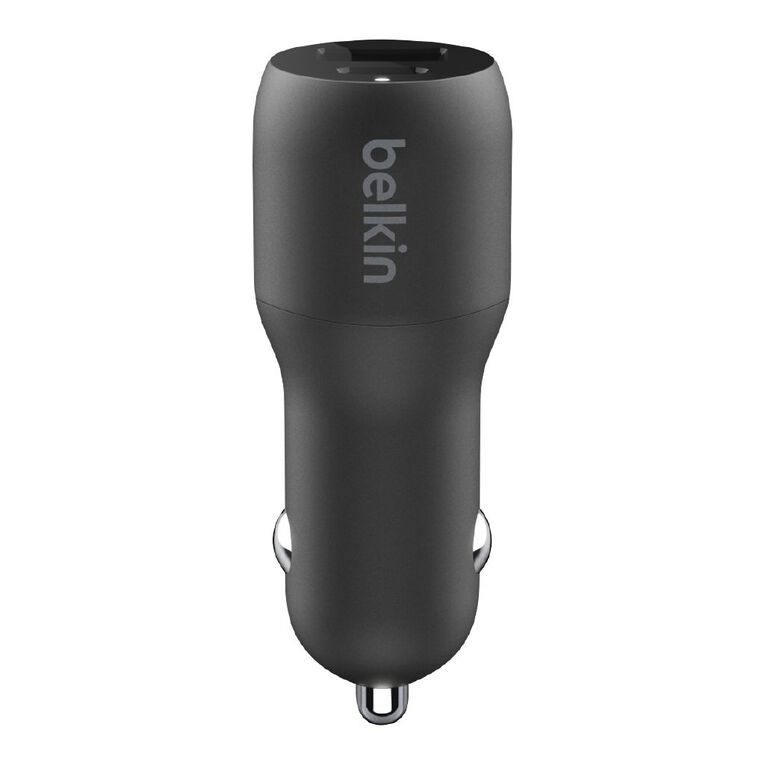 Belkin Dual 42W USB & USB-C Car Charger - Black, , hi-res