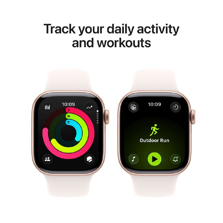 Apple Watch Series 11 GPS 42mm Rose Gold Aluminium Case with Light Blush Sport Band S/M, , hi-res