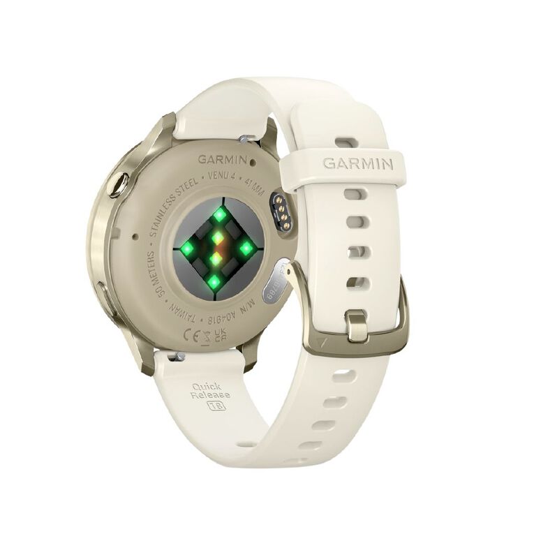 Garmin Venu 4 41mm Smartwatch Lunar Gold Bone Silicone Band, , hi-res