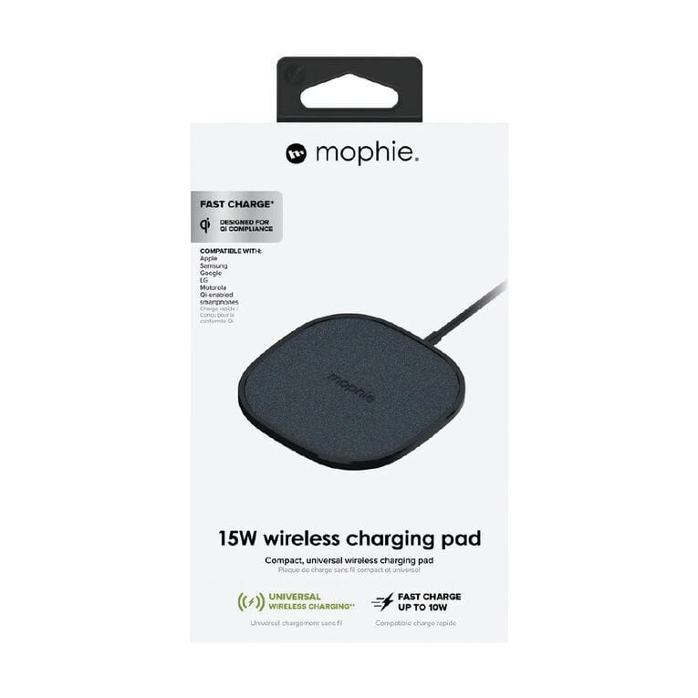 Mophie Universal 15W Fast Wireless Charging Pad - Black, , hi-res