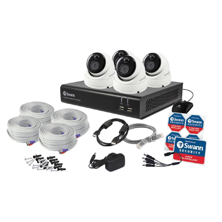 Swann DVR44580G 1TB Security System with 4 x PRO1080MSD Dome Cameras Noel Leeming