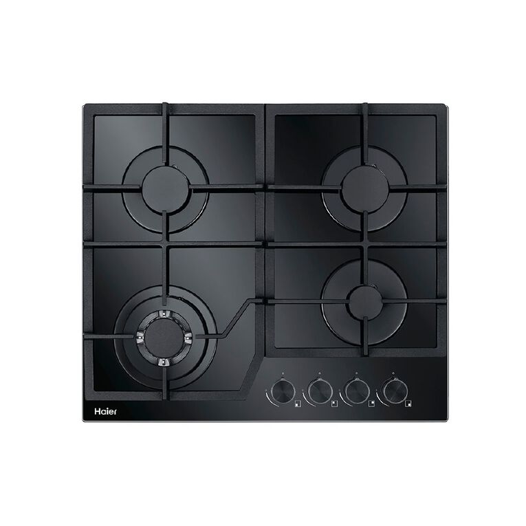 Haier 60cm 4-Burner Gas Cooktop - Black Glass, , hi-res