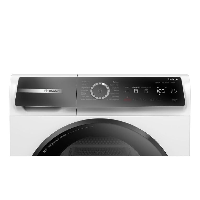 Bosch 8kg Series 8 Heat Pump Condenser Smart Dryer - White, , hi-res
