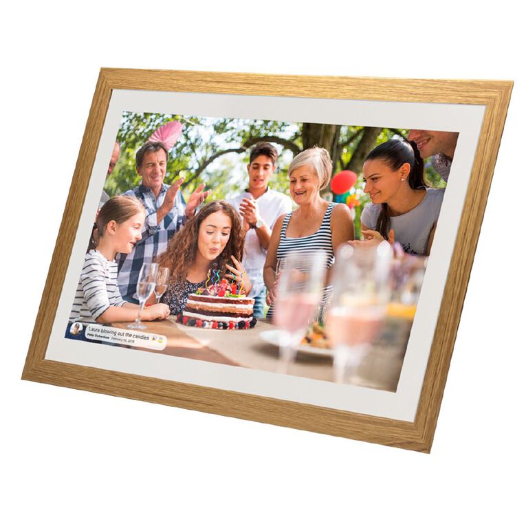 Jackson Frameo 15.6" WiFi Digital Photo Frame White with Oak Frame