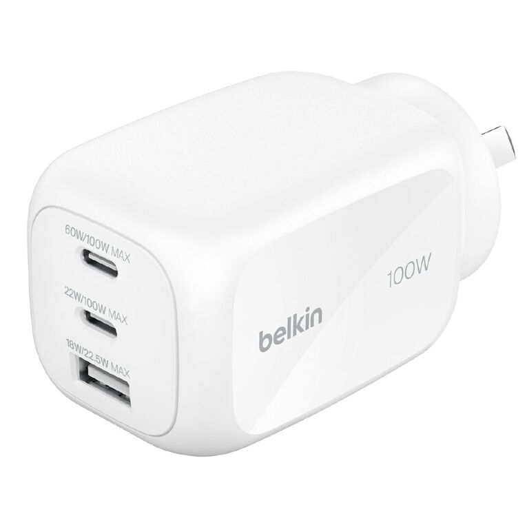 Belkin BoostCharge Pro 3-Port GaN Wall Charger 100W, , hi-res