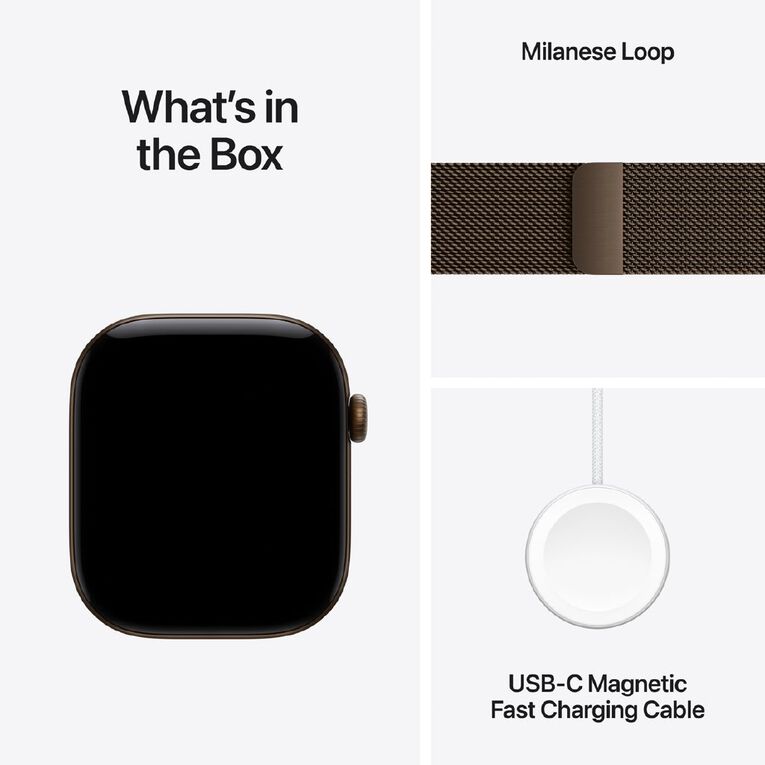 Apple Watch Series 12 GPS 46mm Dark Bronze Aluminium Case with Dark Bronze Milanese Loop M/L, , hi-res
