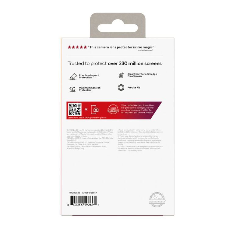 Zagg Lens Protector iPhone 15/15 Plus, , hi-res