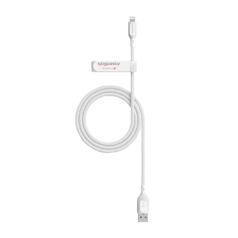 Mophie Essential USB-A-Lightning Cable Braided 1M - White, , hi-res
