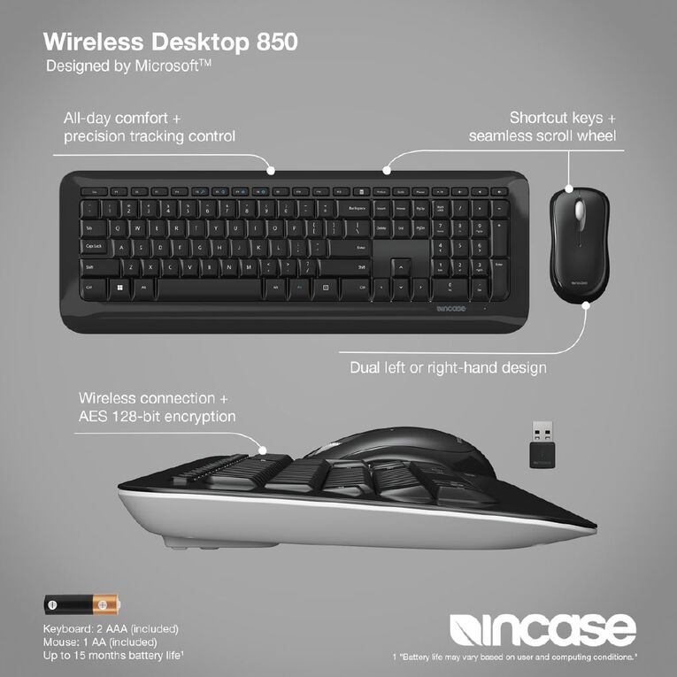 Incase (Designed by Microsoft) Wireless Desktop 850, , hi-res