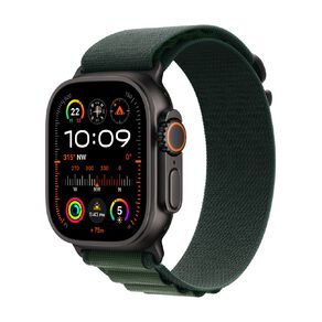 Apple Watch Ultra 2 GPS + Cellular 49mm Black Titanium Case with Dark Green Alpine Loop Medium
