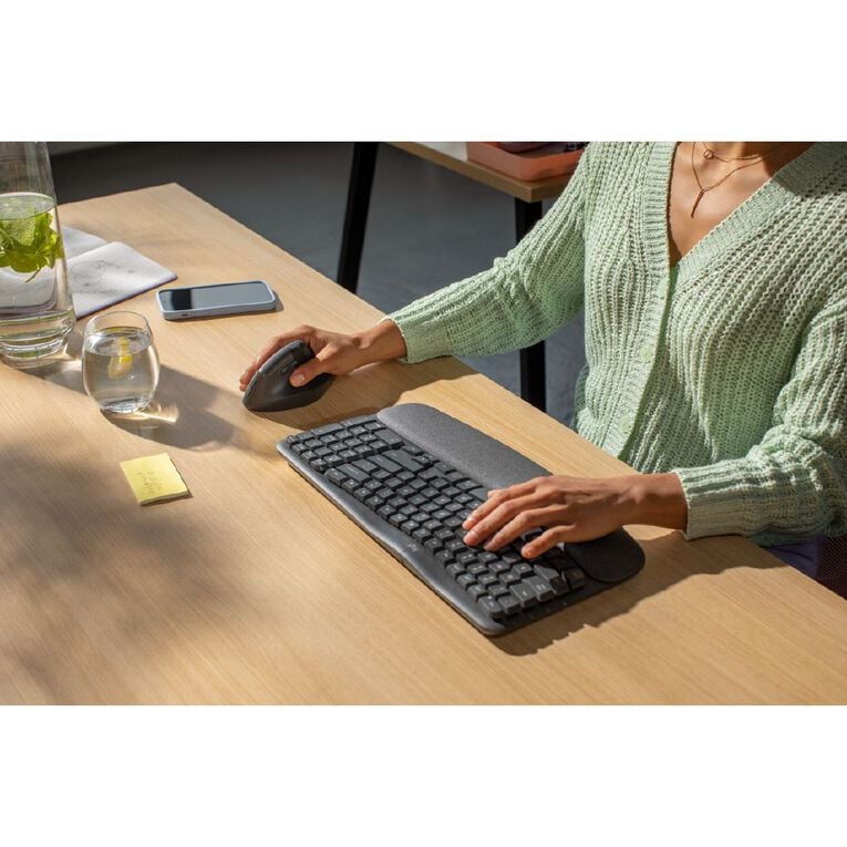 Logitech Wave Keys Wireless Ergonomic Keyboard - Graphite, , hi-res