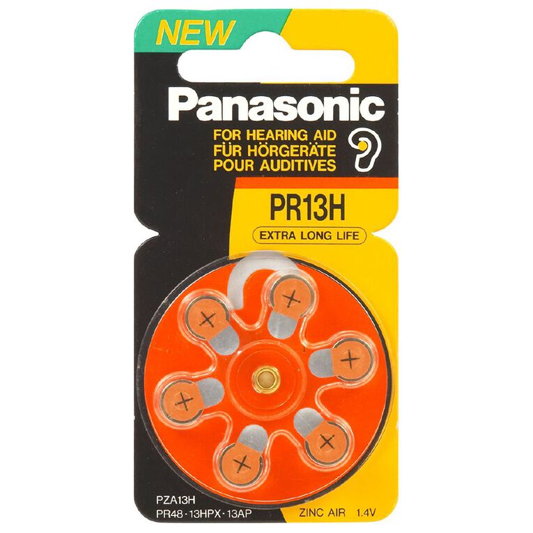 Panasonic Hearing Aid PR48 Batteries 6 Pack, , hi-res