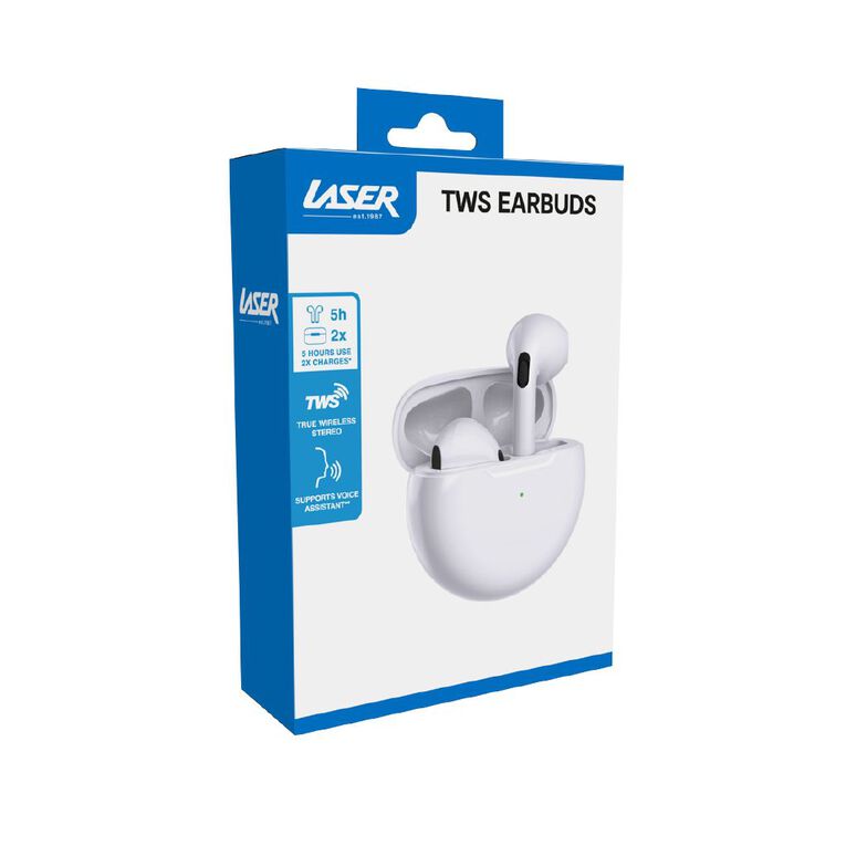 Laser True Wireless Earbuds- White, , hi-res