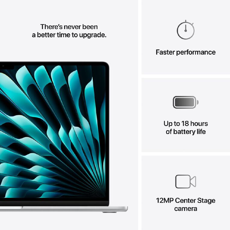 Apple MacBook Air 15-inch with M4 Chip 16GB/256GB 10 Core CPU 10 Core GPU - Silver, , hi-res