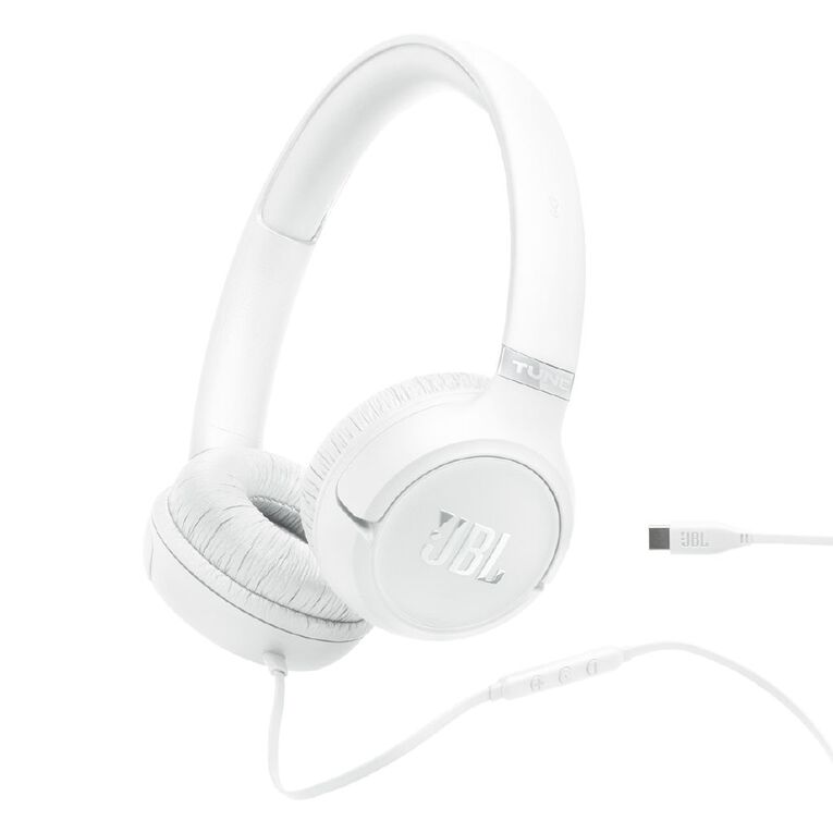 JBL Tune 530C USB-C Wired On-Ear Headphones - White, , hi-res