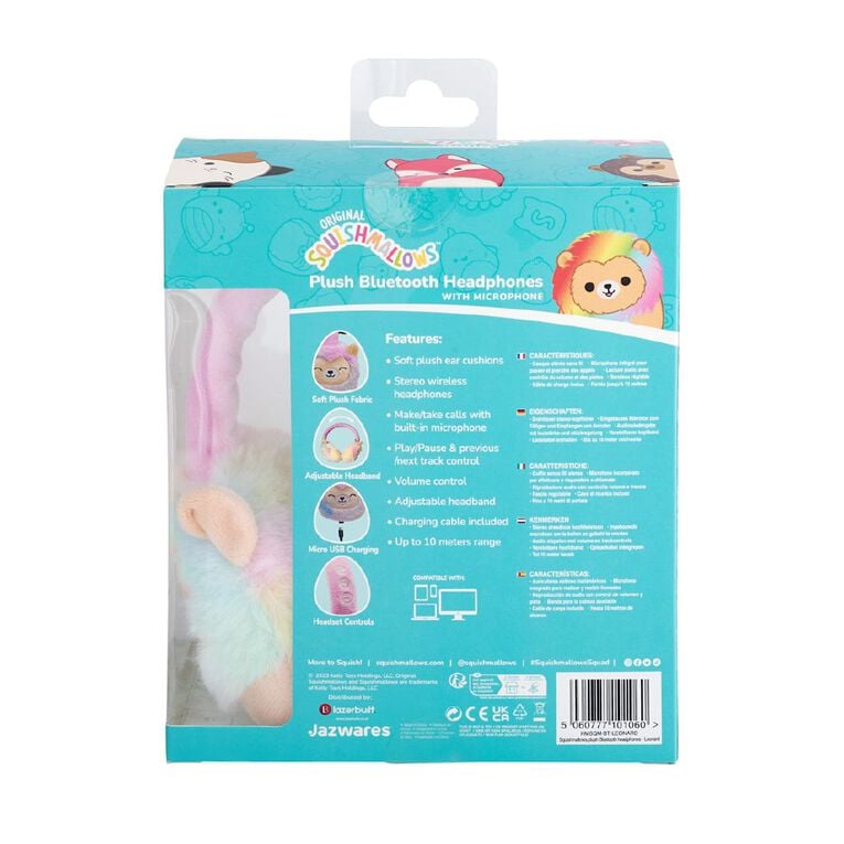 Squishmallows Plush Bluetooth Headphones - Leonard The Lion, , hi-res