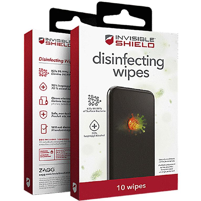 Zagg InvisibleShield Antimicrobial Wet Wipe - 10 Pack, , hi-res