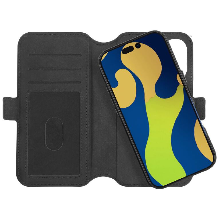 3SIXT Neo Wallet MagSafe Case for iPhone 16 - Black, , hi-res
