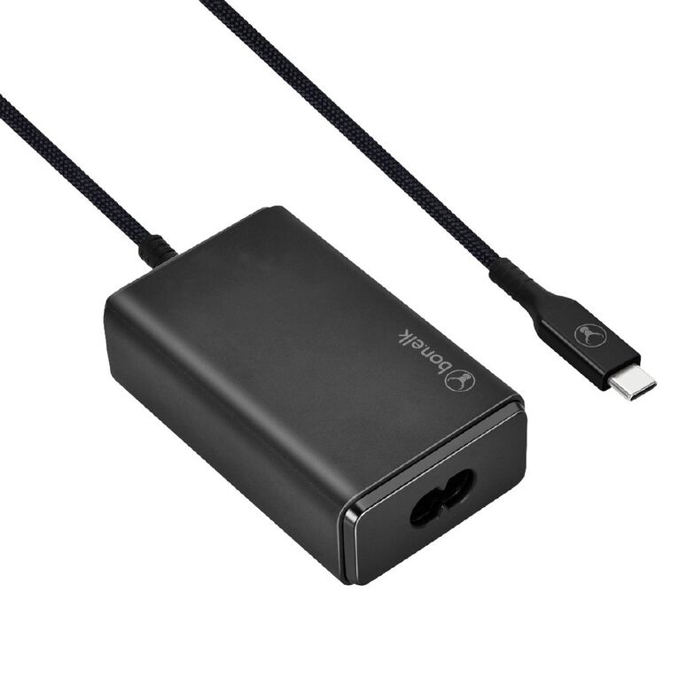 Bonelk Long-Life 65W PD GaN Desktop Charger, in-built USB-C Cable 1.5m - Black, , hi-res