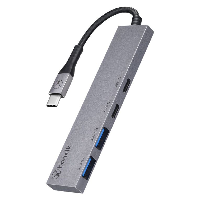 Bonelk Long-Life USB-C to USB-C/USB-A 4 Port Hub - Space Grey, , hi-res