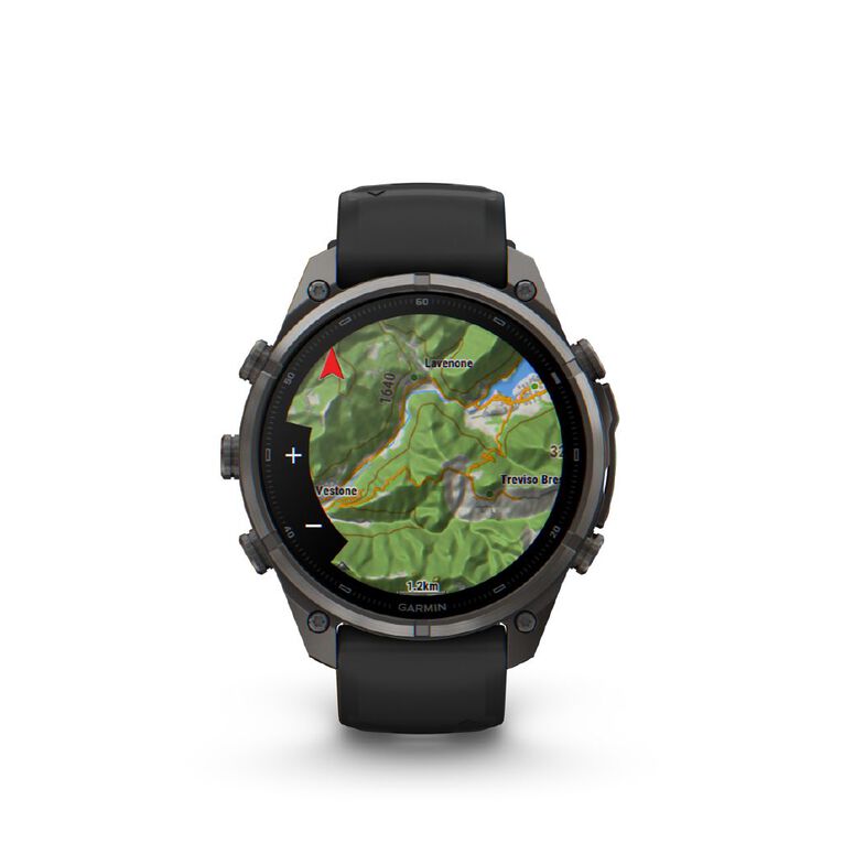 Garmin Fenix 9 Pro 47mm AMOLED - Carbon Grey DLC Titanium With Black/Pebble Grey Silicone Band, , hi-res