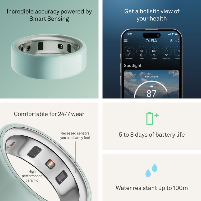 Oura Ring 4 Ceramic Tide - Size 9, , hi-res