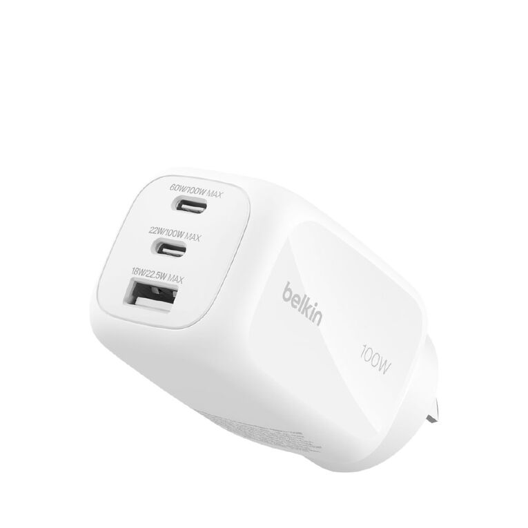 Belkin BoostCharge Pro 3-Port GaN Wall Charger 100W, , hi-res