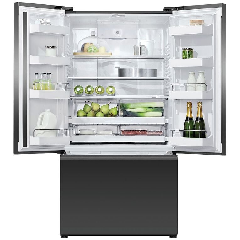 Fisher & Paykel 569L Freestanding French Door Fridge Freezer - Black Glass, , hi-res