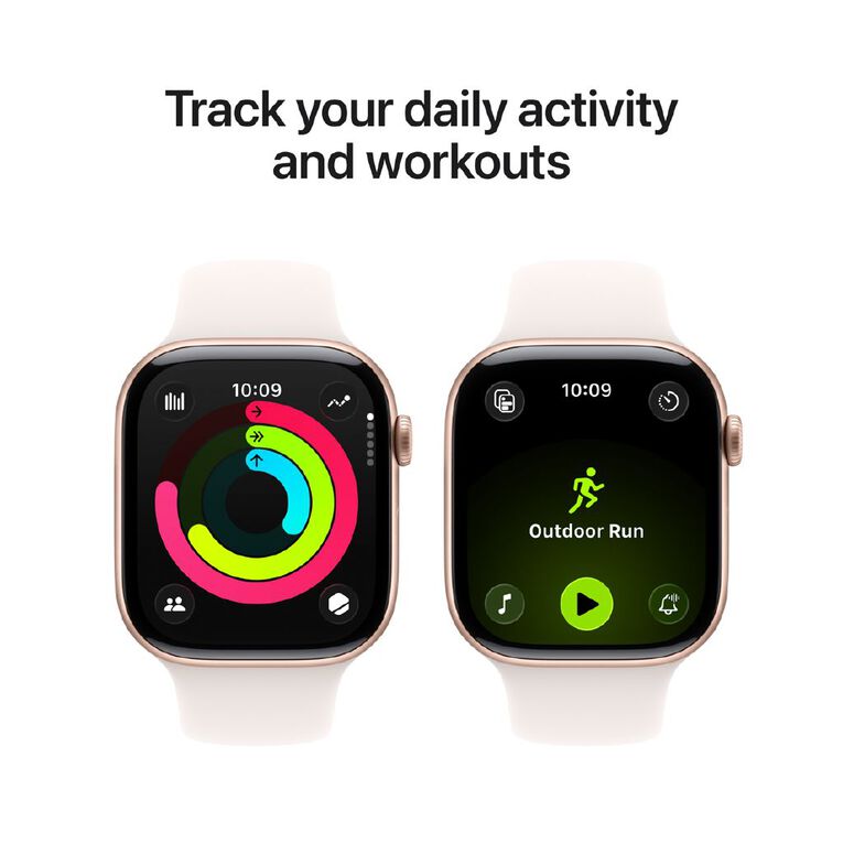 Apple Watch Series 11 Cellular 46mm Rose Gold Aluminium Case with Light Blush Sport Band M/L, , hi-res