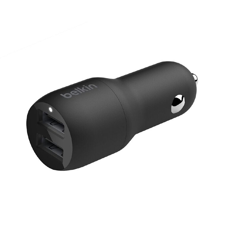 Belkin Dual USB-A Car Charger 24W Includes USB-C Cable, , hi-res