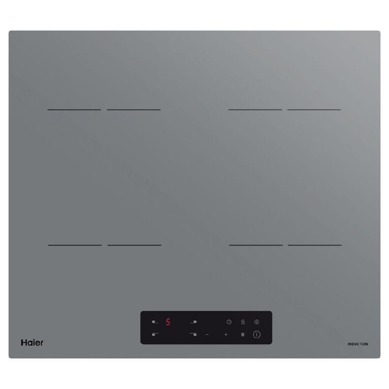 Haier 60cm Induction 4 Zone Grey Glass Cooktop Noel Leeming