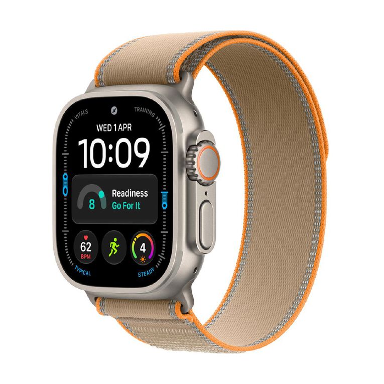Apple Watch Ultra 4 Cellular 49mm Natural Titanium Case with Sand Trail Loop S/M, , hi-res