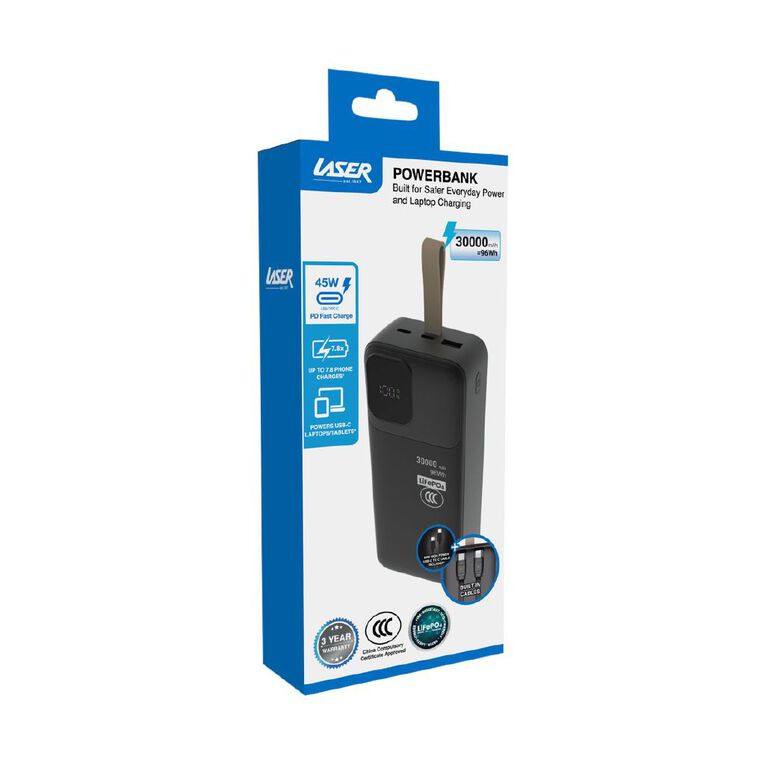 Laser 30K CCC LFP Powerbank - Black, , hi-res