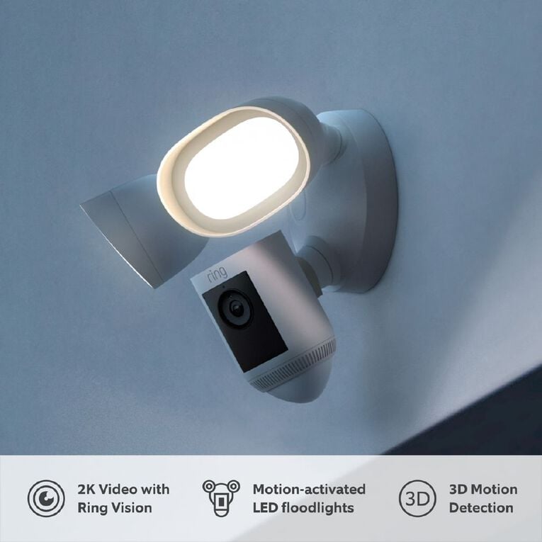 Ring Floodlight Cam Pro 2K Wired - White, , hi-res