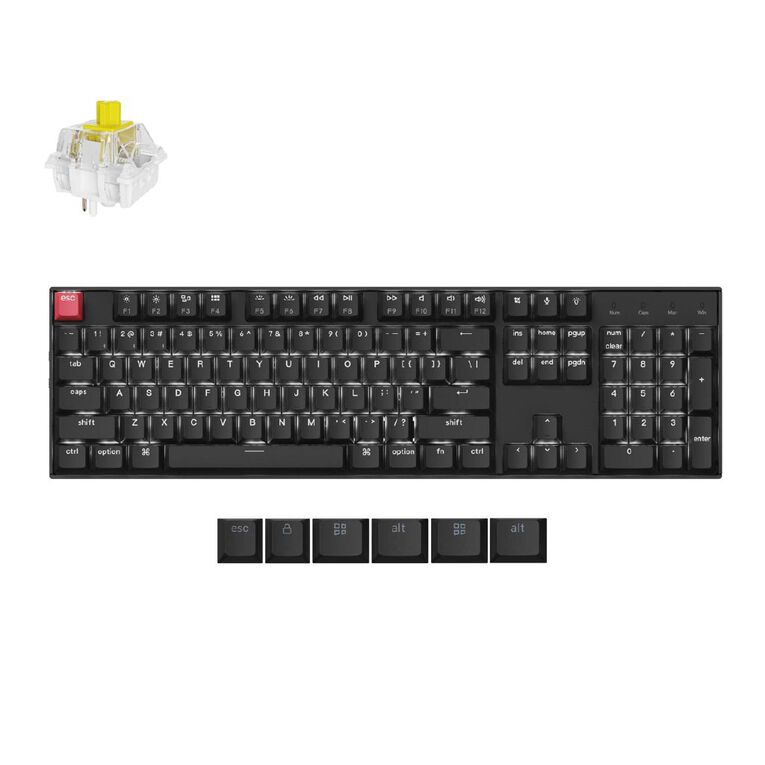 Keychron K10 QMK Wireless Mechanical Keyboard (Version 2), White Backlight - Banana Super Switch, , hi-res